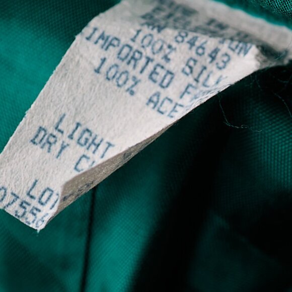 Vintage Emerald Green Raw Silk 2PC Skirt and top - Picture 10 of 10